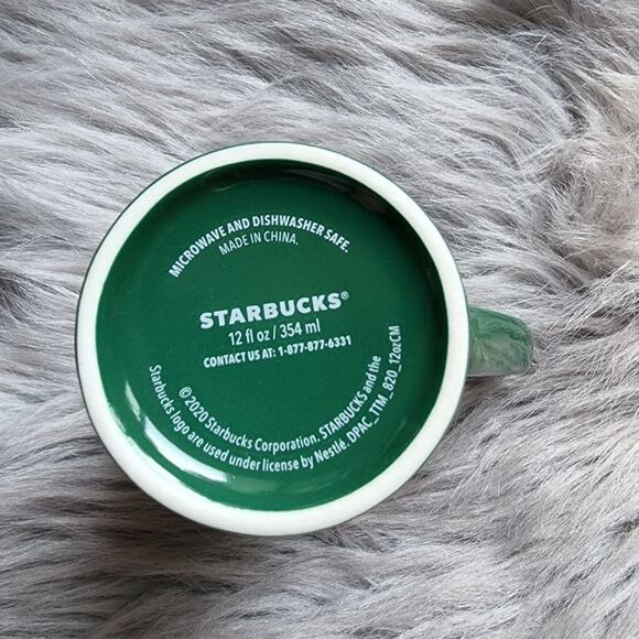 Starbucks 2022 green ceramic classic mermaid logo tall coffee mug - Picture 4 of 5
